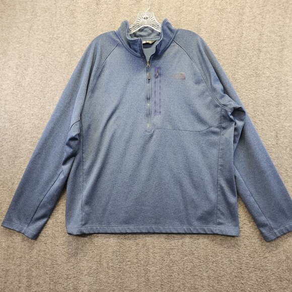 The North Face Canyonlands 1/2 Zip Pullover Fleece Sweater Zip Pocket Blue XL - Picture 1 of 8